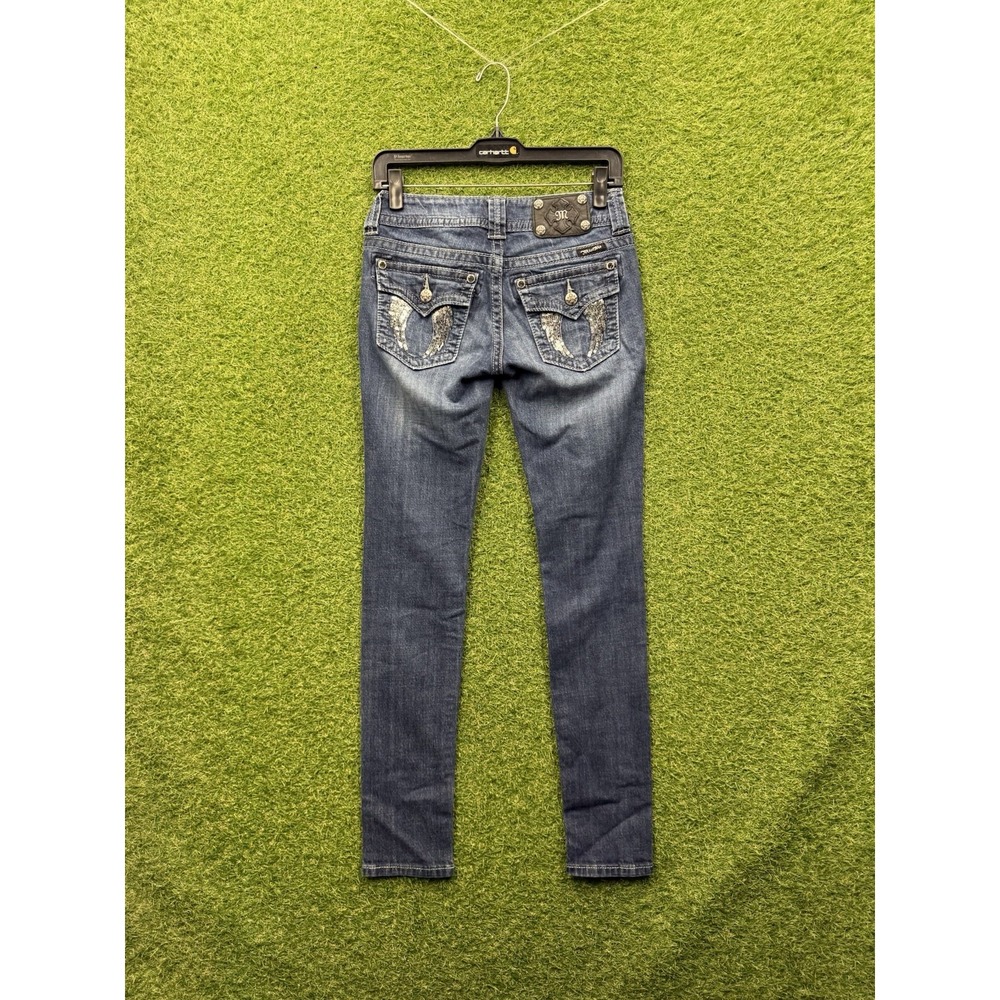 Miss Me Jeans Womens 26 26x31 Skinny Mid Rise Easy Skinny Embellished y2k Bling